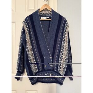 Vintage Jayson Younger 100% Shetland Wool Sweater Cardigan W/Pockets Medium M